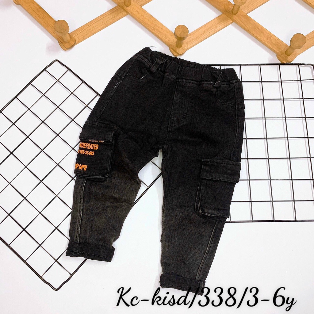 (ảnh thật) quần bò bé trai SBQB001 sz 8kg - 18kg quần jeans cho bé xanh trơn rách chất lừ (hàng có sẵn) SUBIN KIDS