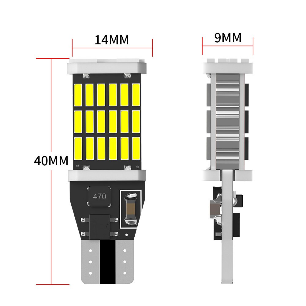 Set 1/2 Bóng Đèn Siêu Sáng 12V 4014 45smd t15 w16w 921 Dành Cho Xe Hơi