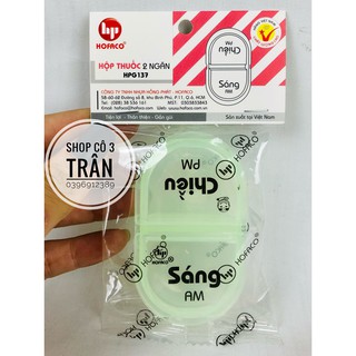 Hộp chia thuốc 2 ngăn HPG137 nhựa HOFACO - Hộp thuốc cầm tay siêu tiện lợi