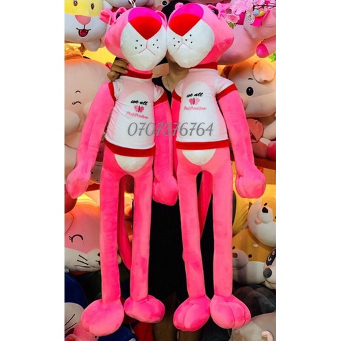 Thú Bông CHÚ BÁO HỒNG Mặc Áo 1M2 - Chất Miniso Mềm - Co Giãn 4 Chiều CAO CẤP