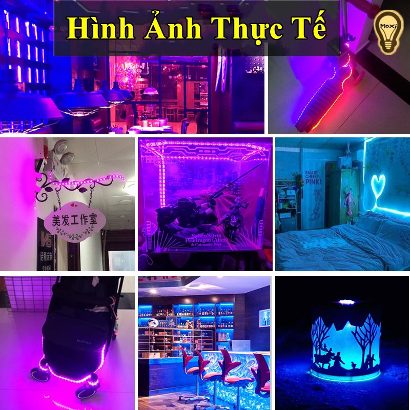 【TIK TOK 】Cuộn Dây Đèn LED Dán 5M 5050 Trang Trí RGB Điều Khiển Từ Xa 16 Triệu Màu Nháy theo nhạc, tiktok đổi màu MOXI.