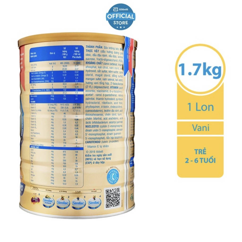 Sữa bột Abbott Similac IQ HMO 4 (mẫu mới) 1.7kg