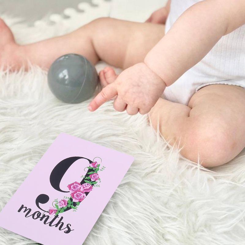 Bộ 12 Tấm Thẻ Dán Nhiều Màu Sắc Họa Tiết Hoa Xinh Xắn Cho Bé
