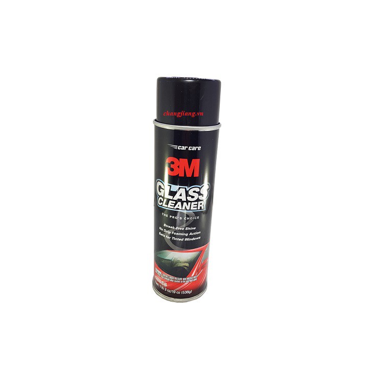 Chai Xịt Rửa Kính Và Vệ Sinh Kính Xe Ô Tô 3M-GLASS CLEANER 538g - Nước Lau Kính-3M