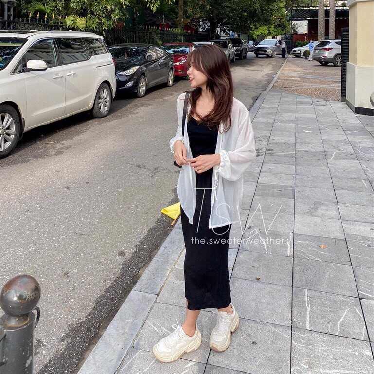 [freesize] ÁO KHOÁC VOAN TRẮNG ĐEN KIỂU DÁNG ÁO CADIGAN VOAN LỤA MỎNG ULZZANG - ÁO VOAN MỎNG TAY BUỘC NƠ ( ảnh thật ) | BigBuy360 - bigbuy360.vn