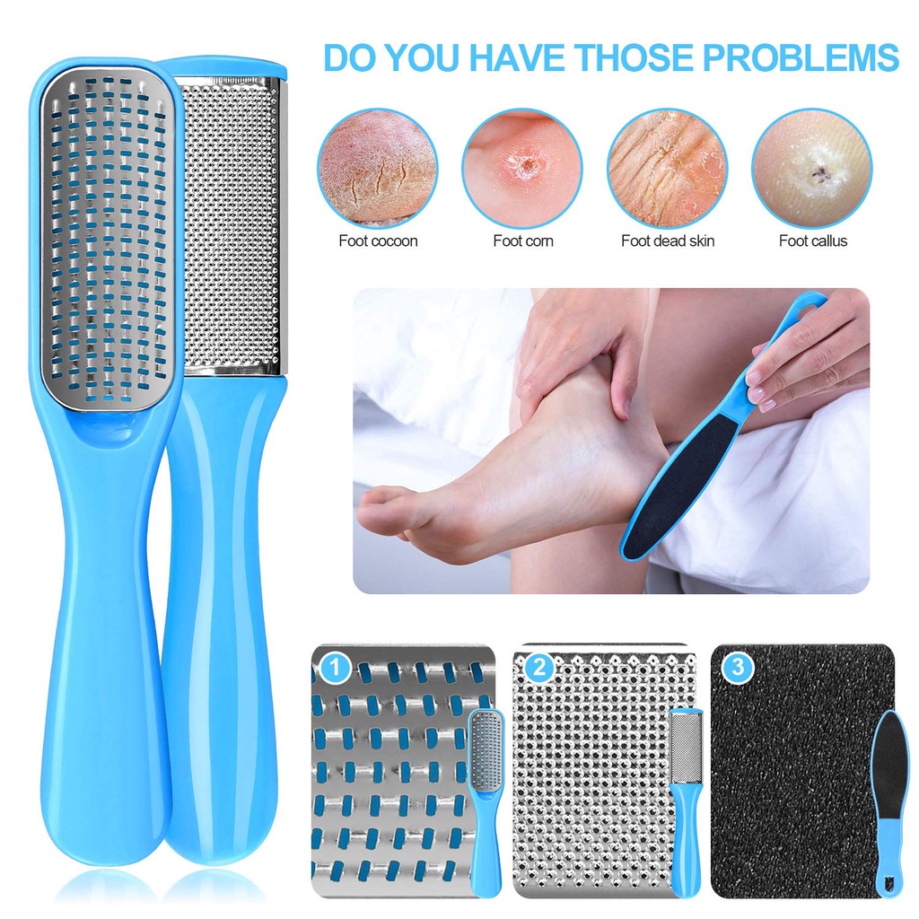 Bộ 8 Dụng Cụ Tẩy Tế Bào Chết Cho Chân Chuyên Nghiệp Bằng Thép Không Gỉ