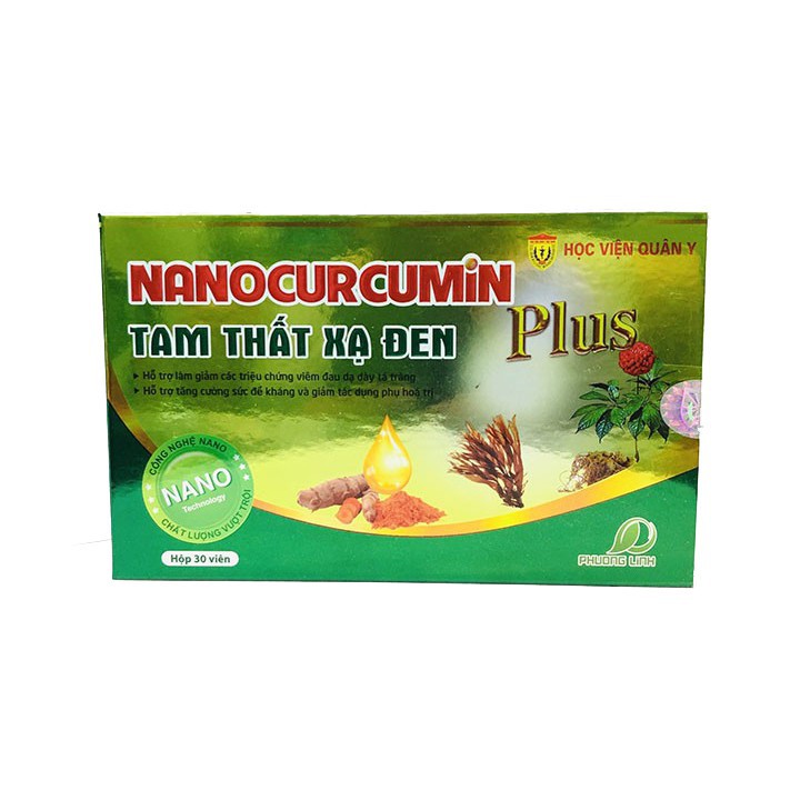 [Chính Hãng] Nano Curcumin Tam thất Xạ Đen Plus  Học Viện Quân Y hộp 30 viên