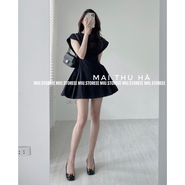 VÁY THÔ KAKI CHIẾT EO TAY VỂNH ĐANG XOÈ VTKTTH