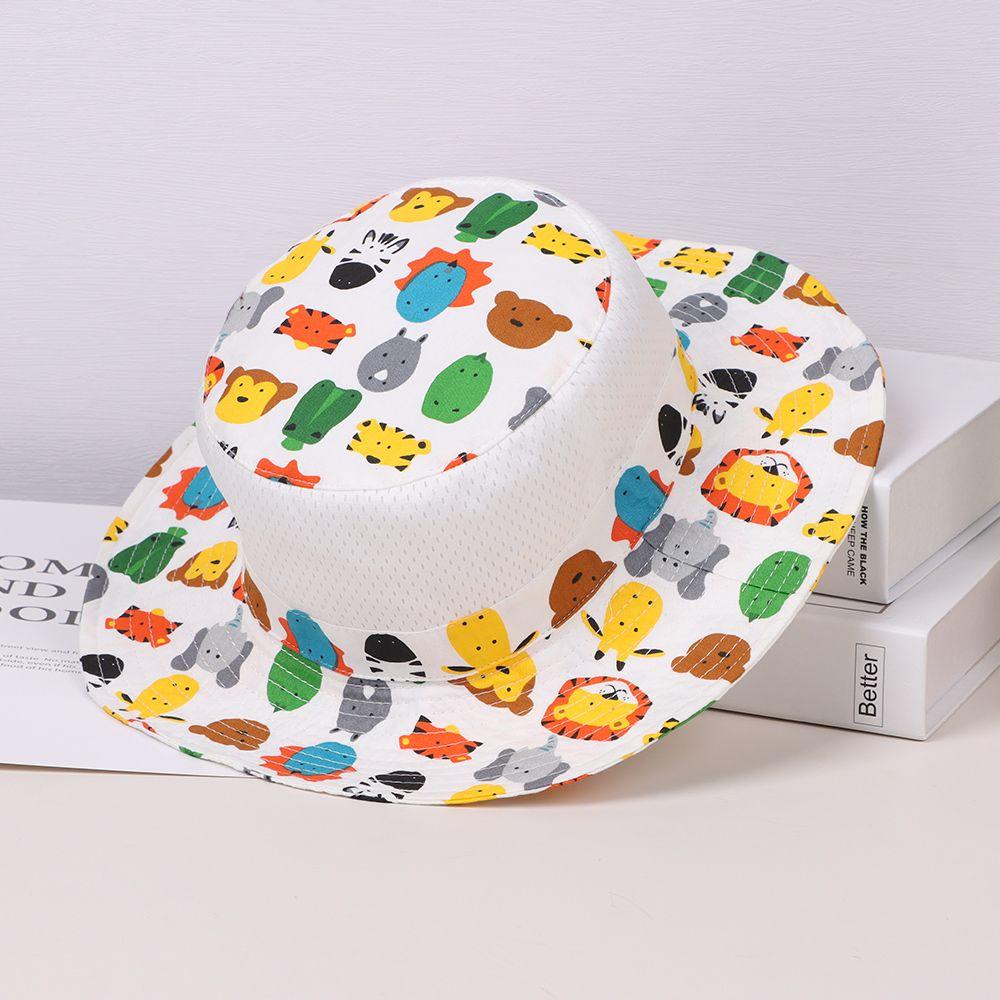 HS Mũ Tai Bèo Panama Lớn Họa Tiết Hoạt Hình Thời Trang Đi Biển Cho Bé