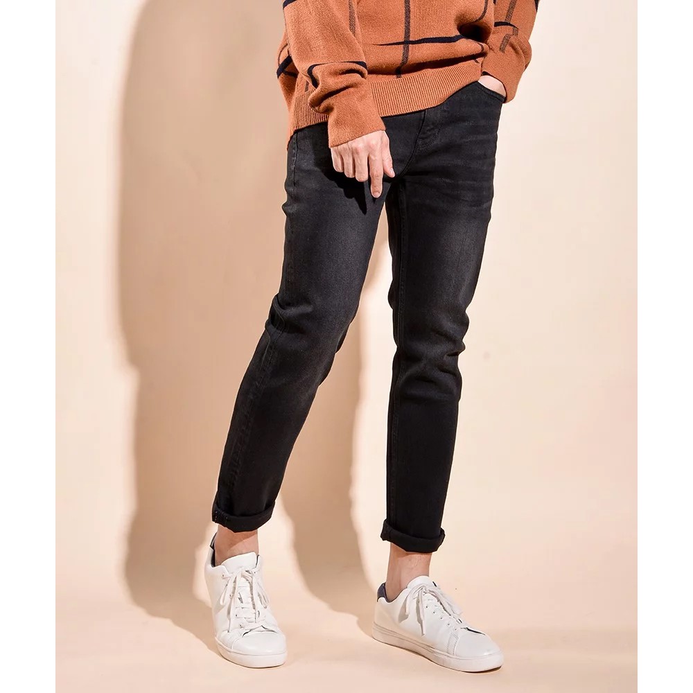 ROUTINE Quần jean nam ghi đậm slim fit Cropped 10F19DPA045