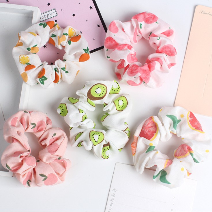 Dây buộc tóc scrunchies hoa quả thời trang P157