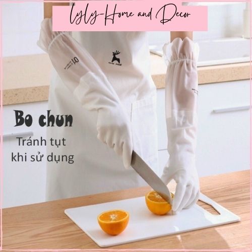 Găng tay rửa bát chén có chun siêu dai ôm sát tay