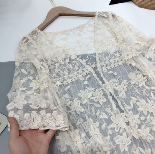 Sét đi biển 3 món ( áo khoác, áo bra, quần sóc ren)- có bán rời