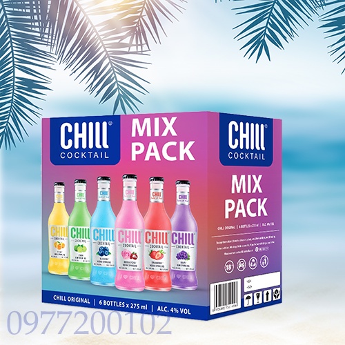 Thùng 6 chai Chill Cocktail Original mix vị 275ml/chai