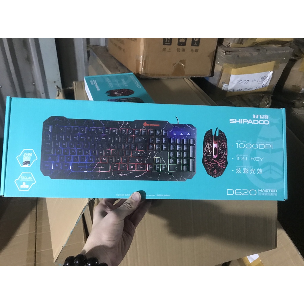 Bàn Phím Cơ + Chuột Gaming, Bàn Phím Gaming D620 Và Chuột Có Đèn Led 7 Màu Cao Cấp