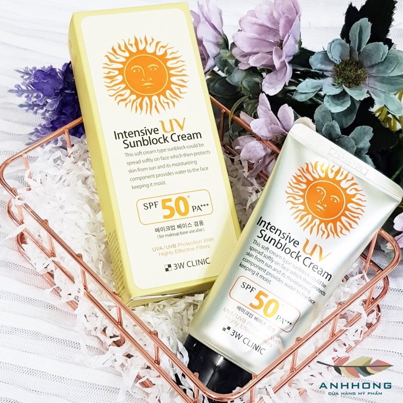 ( Auth ) Kem Chống Nắng 3W Clinic Intensive UV Sunblock Cream SPF 50 Pa+++ | BigBuy360 - bigbuy360.vn