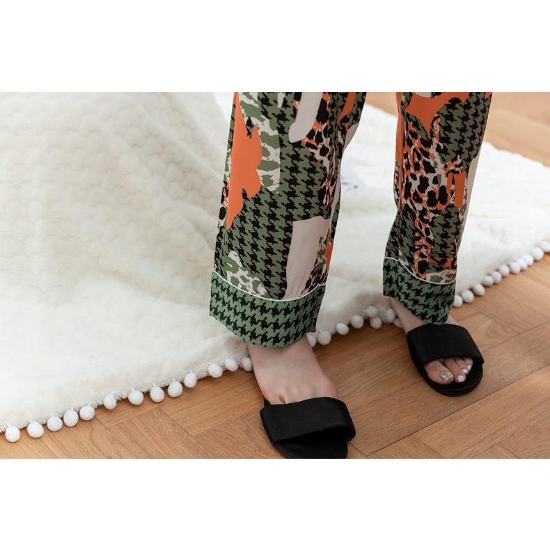 Bộ Đồ Ngủ Tay Dài Vải Lụa Mát Thời Trang Mùa Xuân Cho Nữ