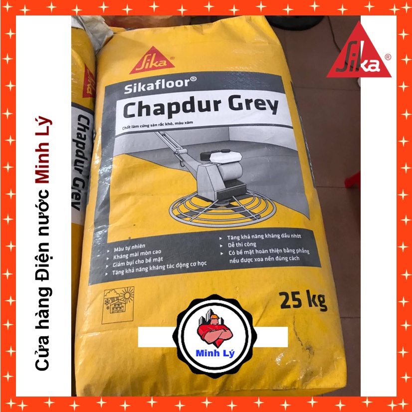 Bao 25kg Sika Bột Rắc Khô Tăng Cứng Bề Mặt Bê Tông Sikafloor Chapdur Grey