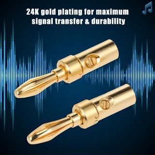 BY Banana Plug Connector Corrosion-Resistant Banana Connector for Audio Video Amplifier Speaker Cable Jack