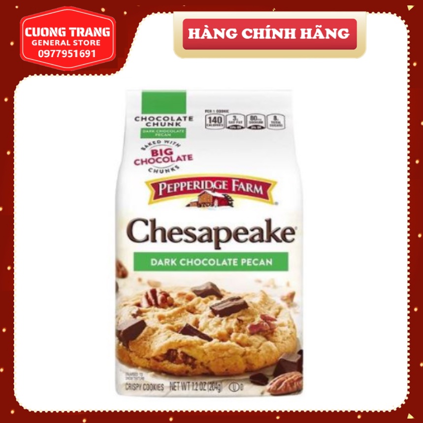 Bánh vị socola đen và hạt bồ đào chesapeake pepperidge farm 204g
