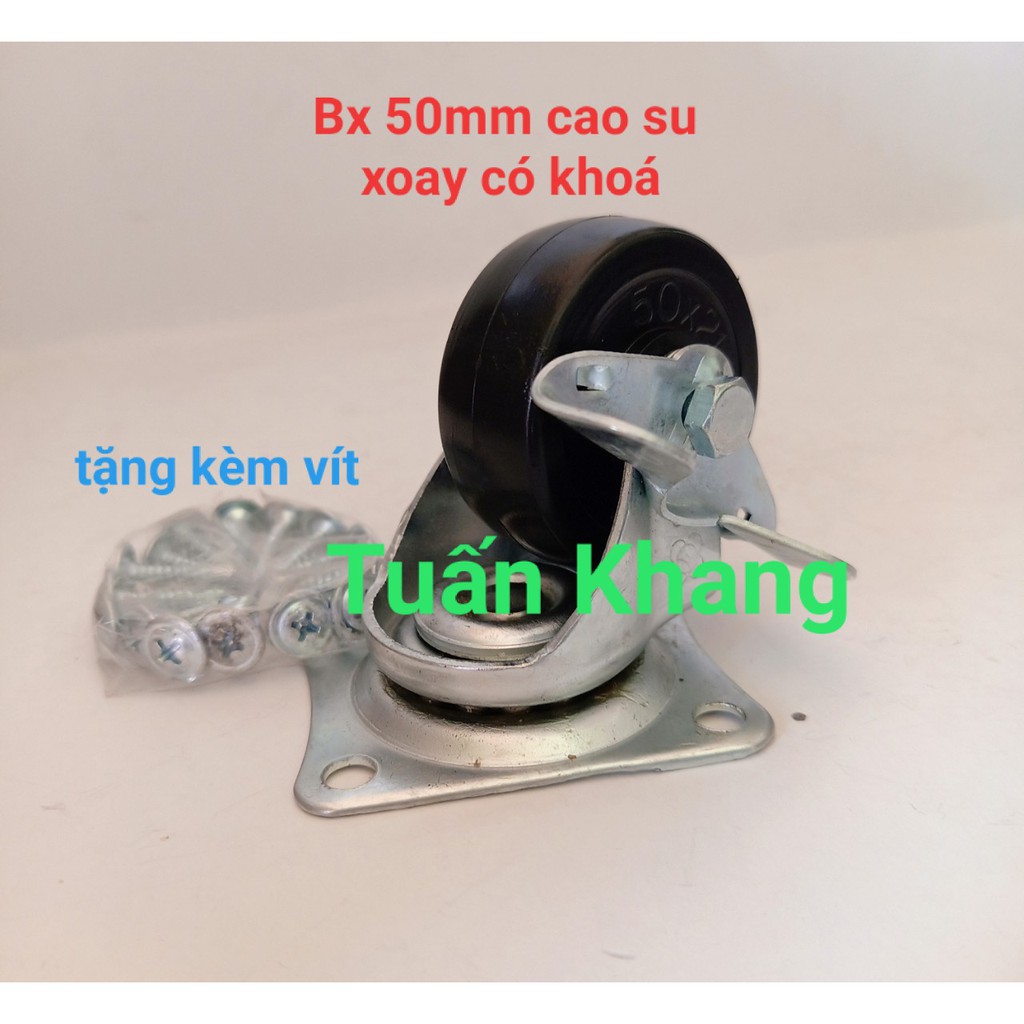 Bánh xe cao su đẩy hàng 50mm và 65mm hàng cty