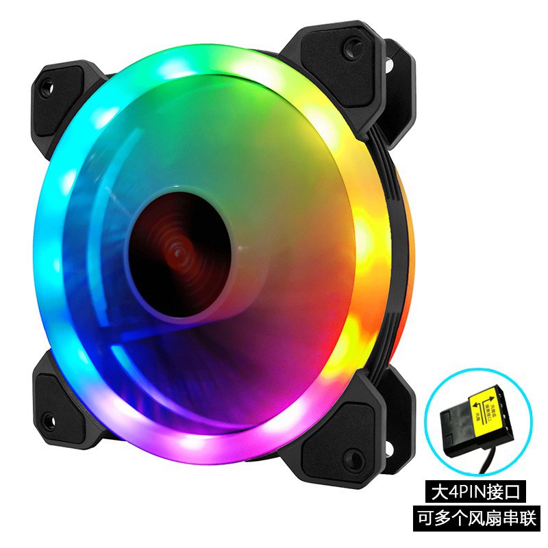 Fan - Quạt Tản Nhiệt Led RGB Coolmoon J11 - Auto Chuyển Màu cắm trực tiếp Ko cần HUB