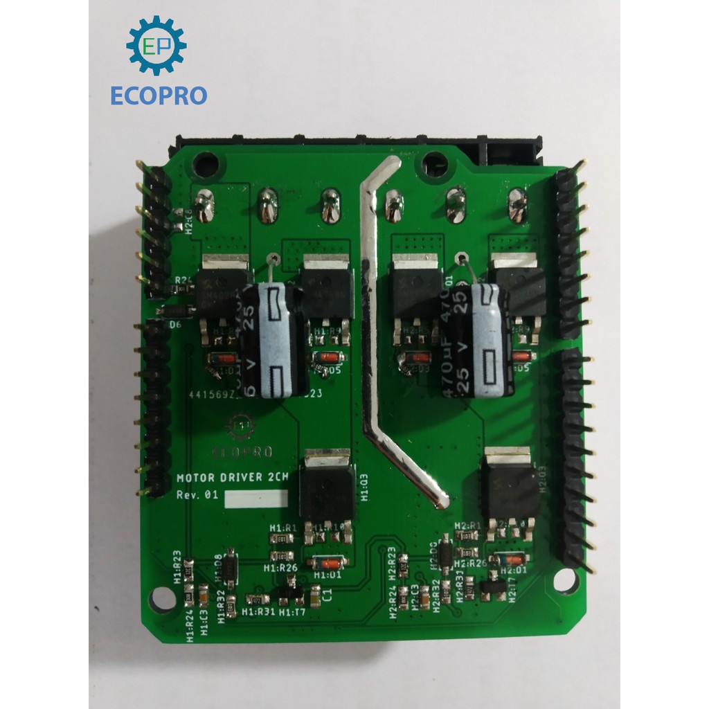 Mạch điều khiển động cơ Motor Driver DC PWM 2 kênh 12-24V Max 38A - Thiết kế cắm trực tiếp lên các dòng Board Arduino