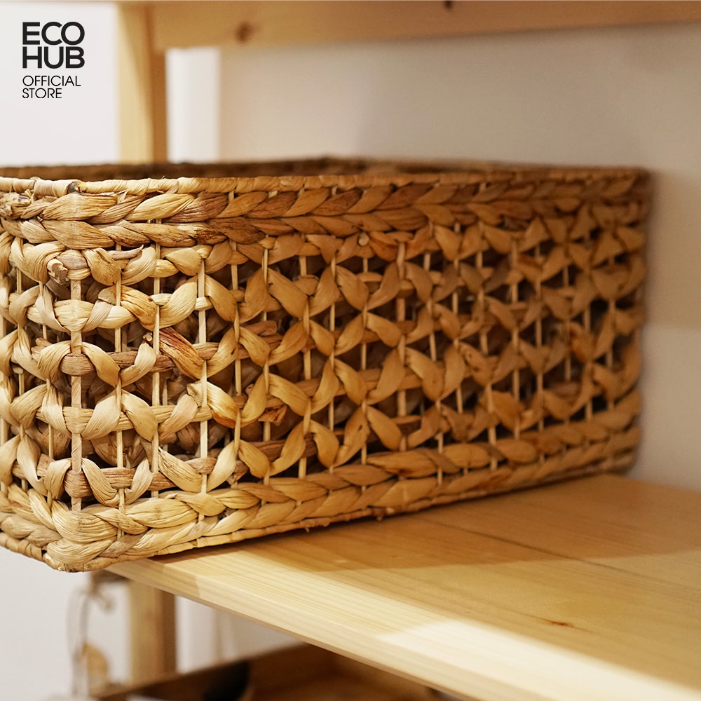 Giò lục bình chữ nhật ECOHUB hoa thị, đựng đồ