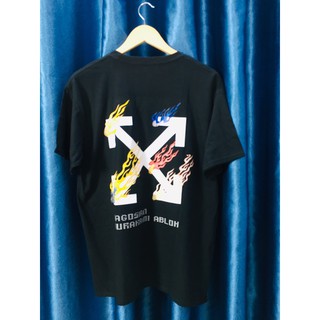 ÁO THUN IN HÌNH OFF WHITE LỬA (CÓ VIDEO)