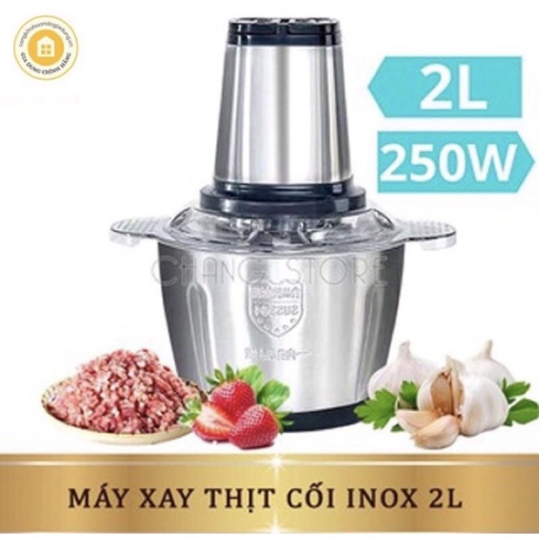 (Công suất cực khỏe)Máy say thịt đa năng dung tích 2lít- say thịt say cá - say củ quả - cối inox cực bền