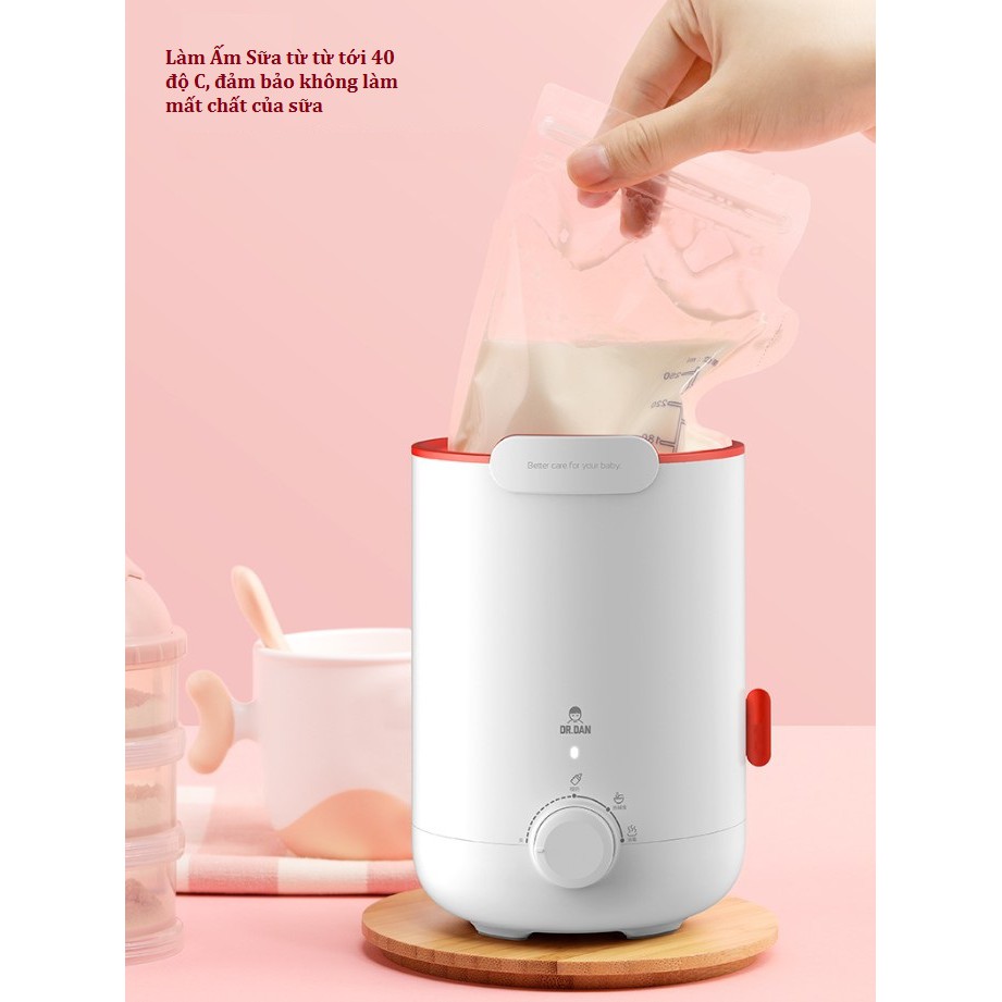 Máy ủ bình sữa, hâm nóng, tiệt trùng bình sữa đa năng Dr.Dan Xiaomi cao cấp