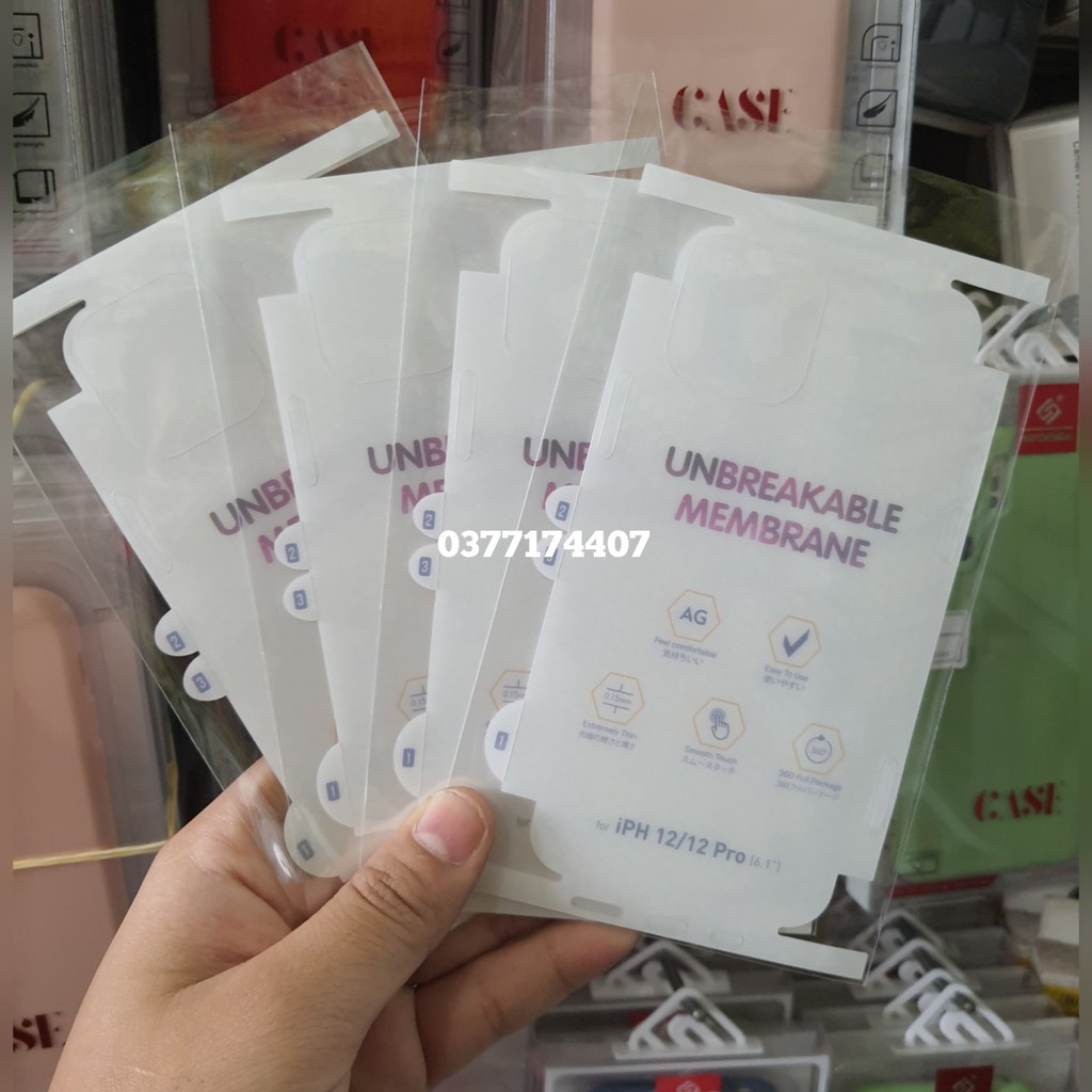 Miếng dán PPF nhám AG cho iPhone 14, 13, 12 Mini, 12 Pro Max 11 Pro max Full viền bảo vệ lưng máy, chống bán vân tay