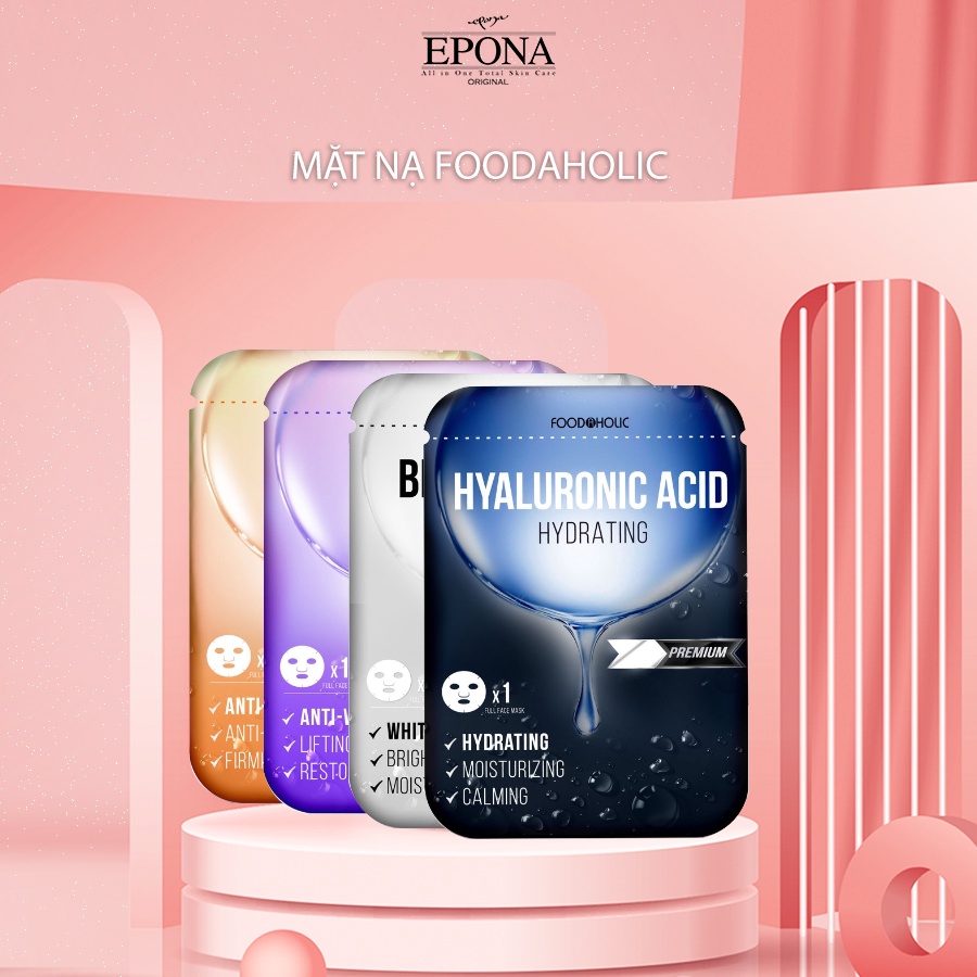 Mặt Nạ Hoạt Chất Vàng Epona Foodaholic Retinol, Peptide, Hyaluronic Acid, Beta Arbutin Premium 23ml