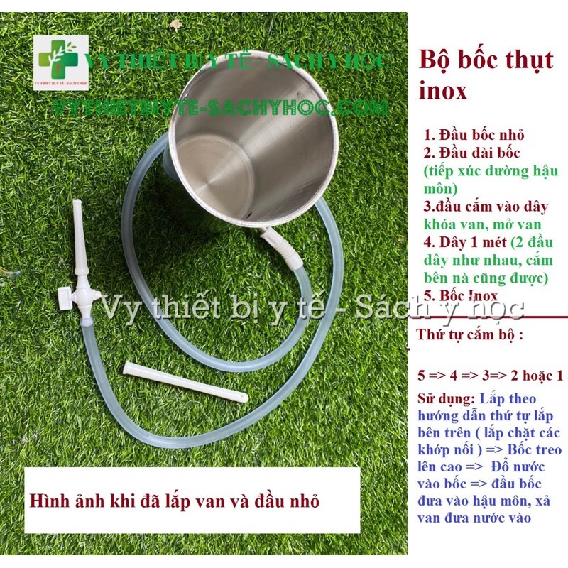 Bộ bốc thụt hậu môn inox và phụ kiện, bộ truyền enema kit