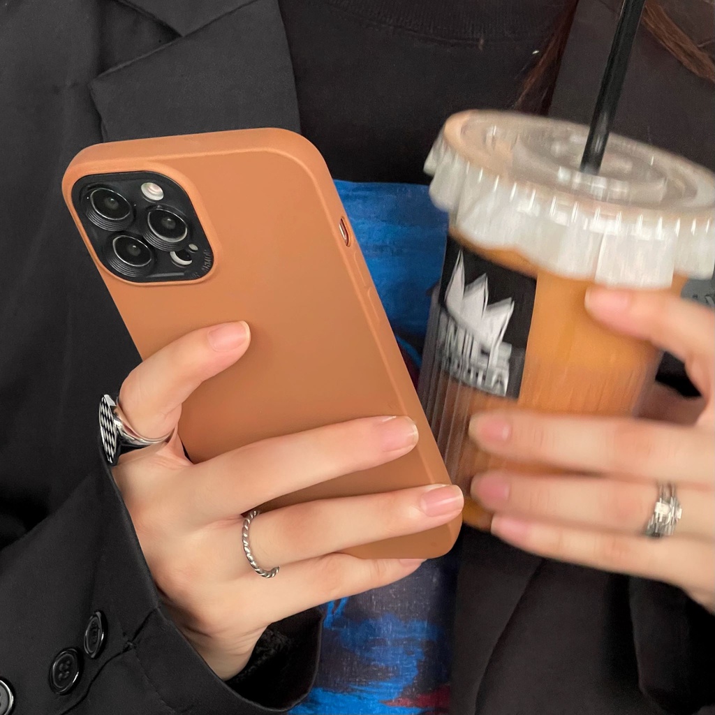 Ốp Điện Thoại Màu Trơn Chống Sốc Thời Trang Cho iPhone 14 / 13 / 12 / 11