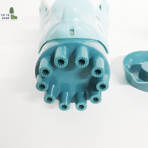 Súng bắn bong bóng 10 nòng hình khủng long 3 sừng , súng bắn bong bóng chạy pin thổi cực mạnh kèm lọ dung dịch an toàn