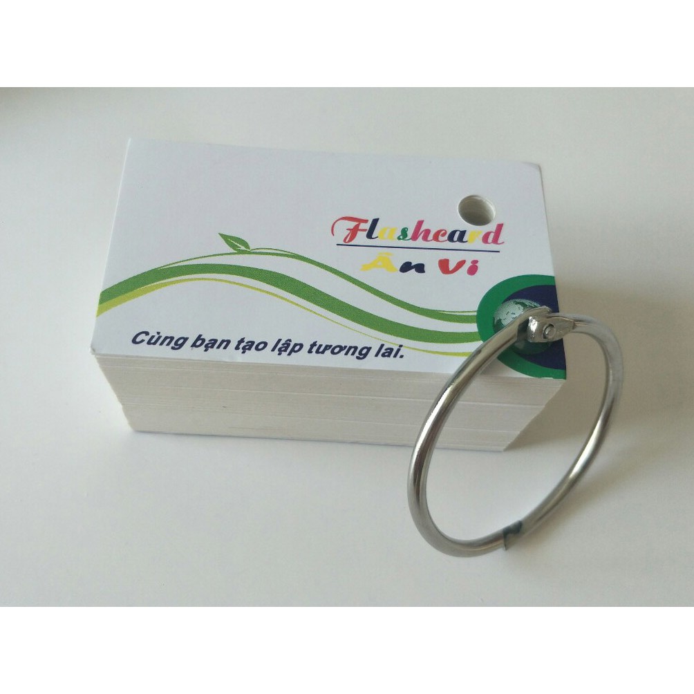 100 thẻ học flashcard trắng bo kích thước 5x8 cm học ngoại ngữ