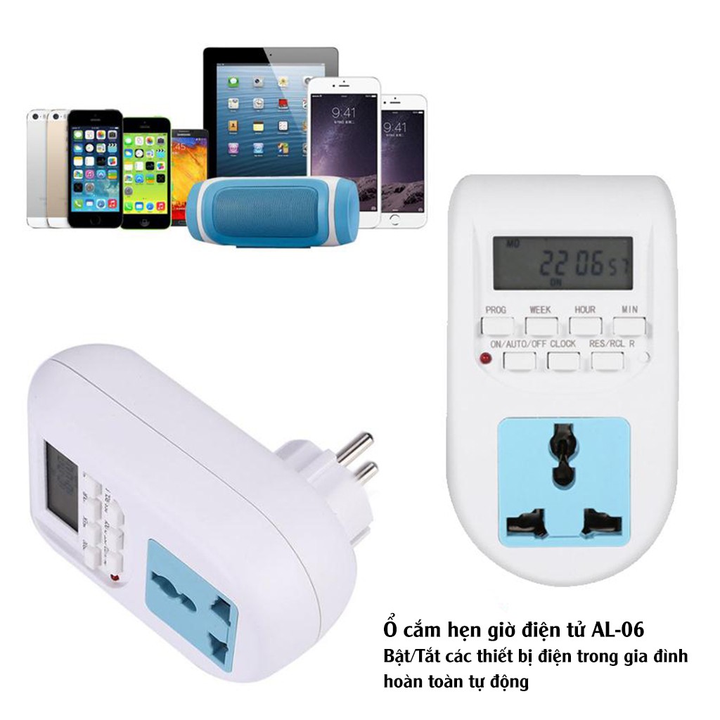 Ổ cắm hẹn giờ điện tử bật, tắt tự động AL-06
