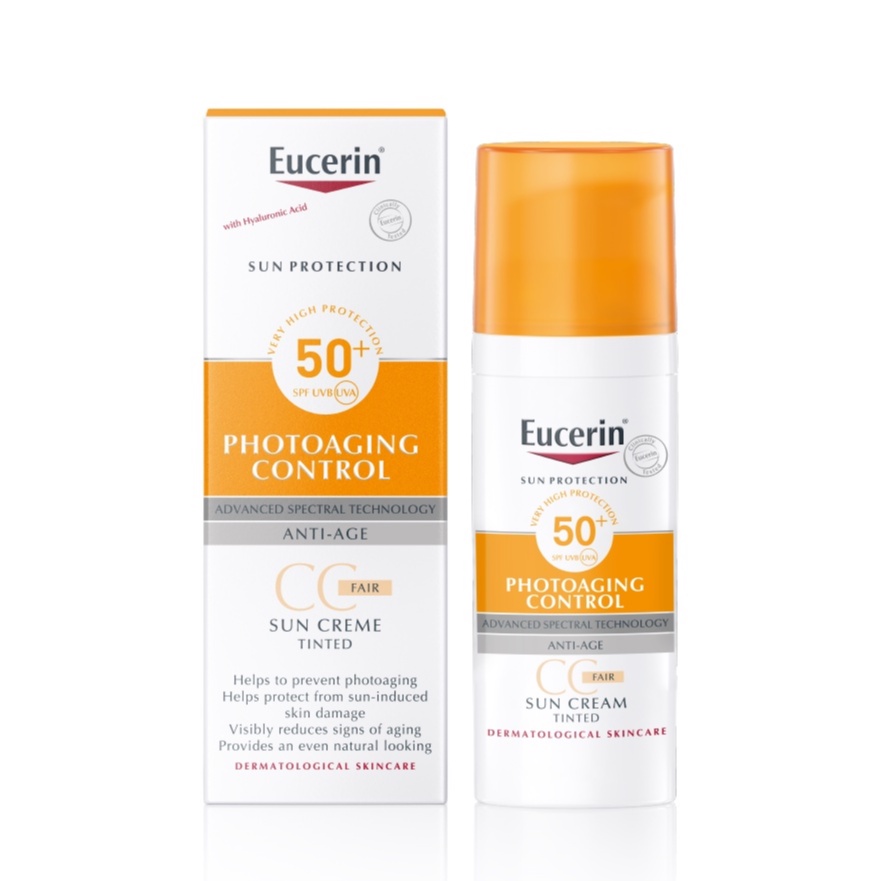 Kem chống nắng SPF 50+ có màu phấn Eucerin Sun Creme Tinted CC Fair SPF 50+
