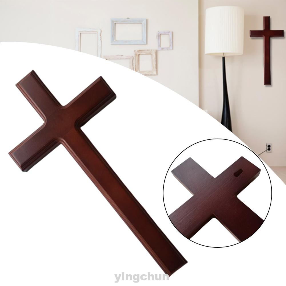 Mô hình cây thánh giá bằng gỗ màu trơn cỡ 32cm dùng trang trí