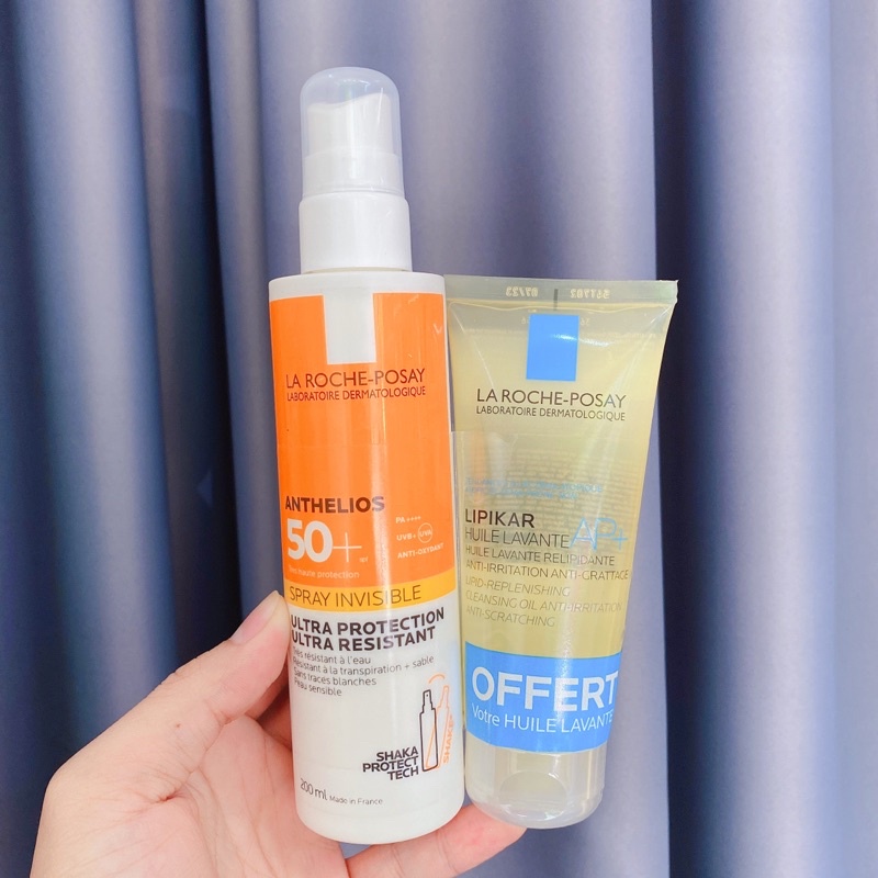 [Combo] Xịt chống nắng cho body La roche-Posay Anthelios Spray Invisible SPF50+ - 200ml