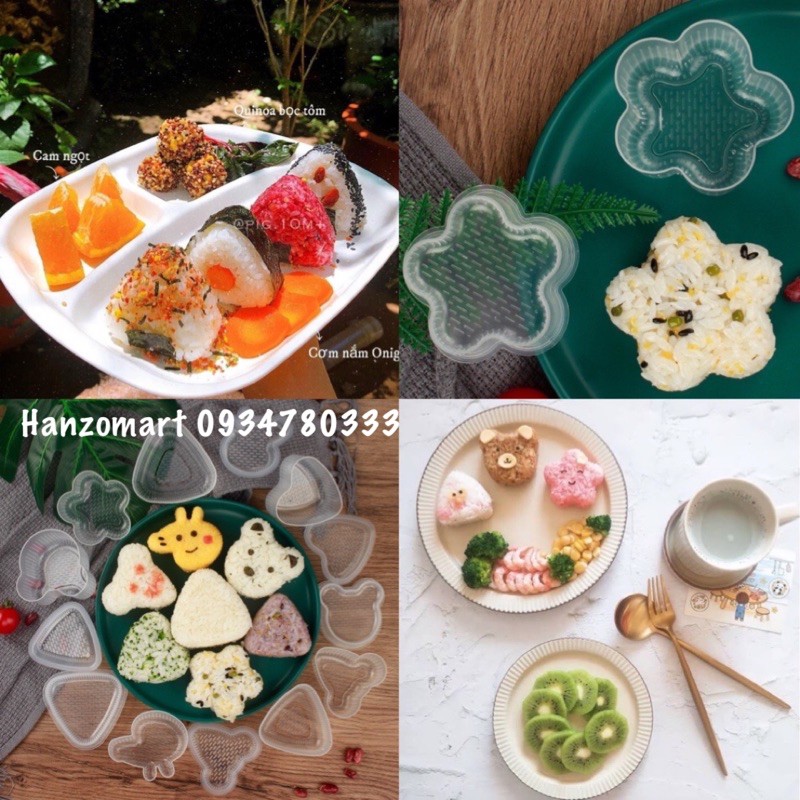 Khuôn bento ép cơm,tạo hình,làm cơm nắm,sushu cho bé