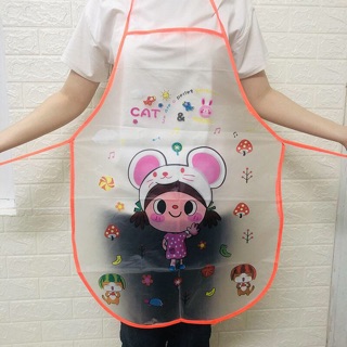 Tạp dề chống thấm in họa tiết cute Hàn Quốc