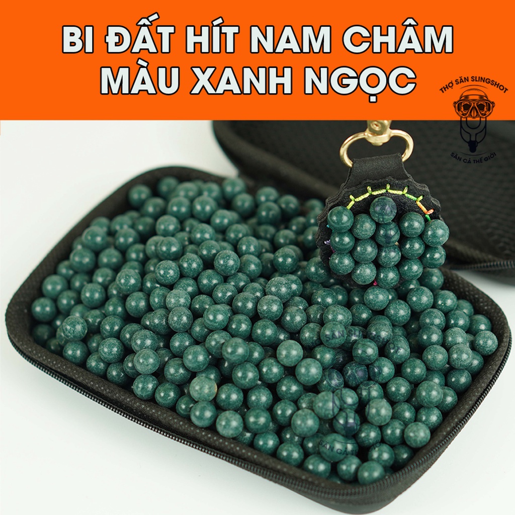 Bi đất sét bắn ná cao su màu xanh ngọc ngẫu nhiên 8-9mm mã 1kg hoặc 0.5kg cho anh em chơi ná