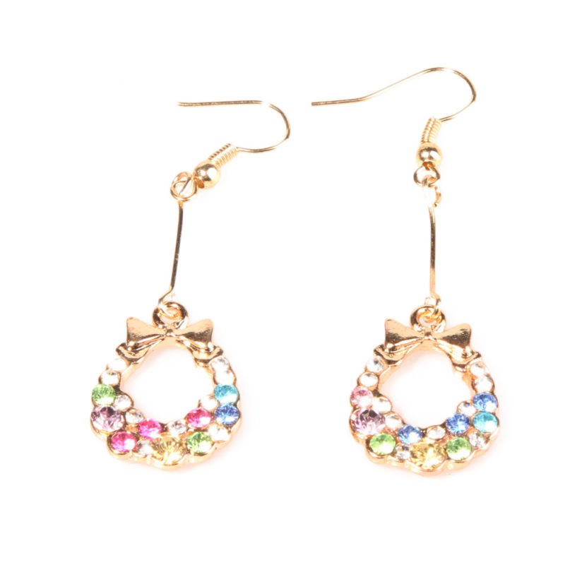 Hoa tai dáng dài đính đá nhân tạo thời trang cho nữ