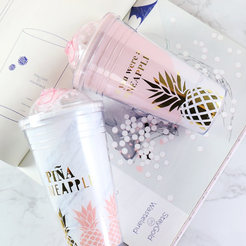 Cốc Nhựa Uống Nước , Trà Sữa .... Pineapple Xinh Xắn
