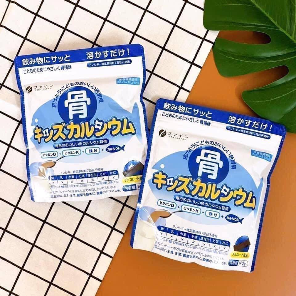 Bột Bone's Calcium For Kids Fine Japan Bổ Sung Canxi Xương Cá Tuyết Nhật Bản Gói 140g