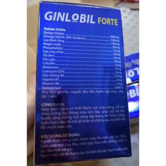 GINLOBIL FORT tăng cường lưu thông tuần hoàn máu não, Giúp bổ sung dưỡng chất cho não, phòng ngừa, làm tan cục máu đông