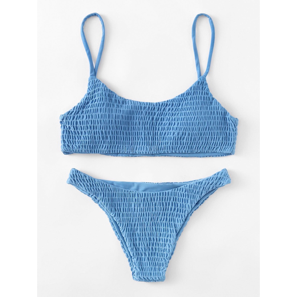 Bikini smoked hai mảnh vải nhún - 𝙇𝙄𝙇𝘼𝘾 𝙗𝙞𝙠𝙞𝙣𝙞