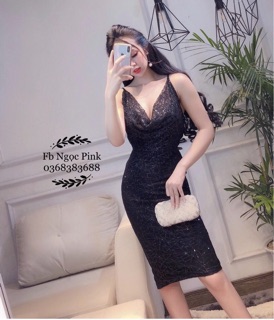 Váy nhũ đá cổ đổ sang chảnh